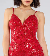 Cecelia Low Back Mermaid Sequin Formal Dress