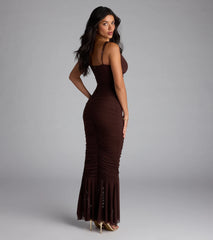 Evelyn Lace-Up Ruffle Mermaid Formal Dress