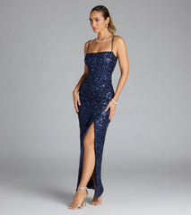 Jolie Sequin Slit Formal Dress