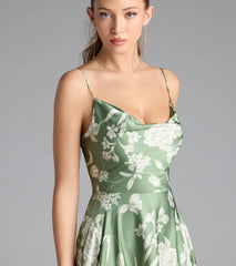 Robina Lace-Up A-Line Floral Satin Formal Dress