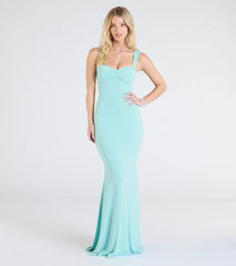 Halie Open Back Mermaid Glitter Formal Dress