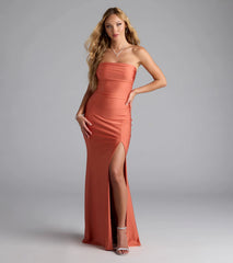 Cheryl Strapless Slit Mermaid Formal Dress
