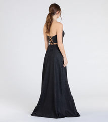 Charlotte Strapless Corset A-Line Glitter Formal Dress