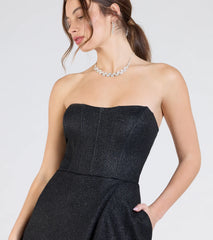 Charlotte Strapless Corset A-Line Glitter Formal Dress