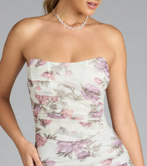 Maribelle Corset Floral Mermaid Formal Dress