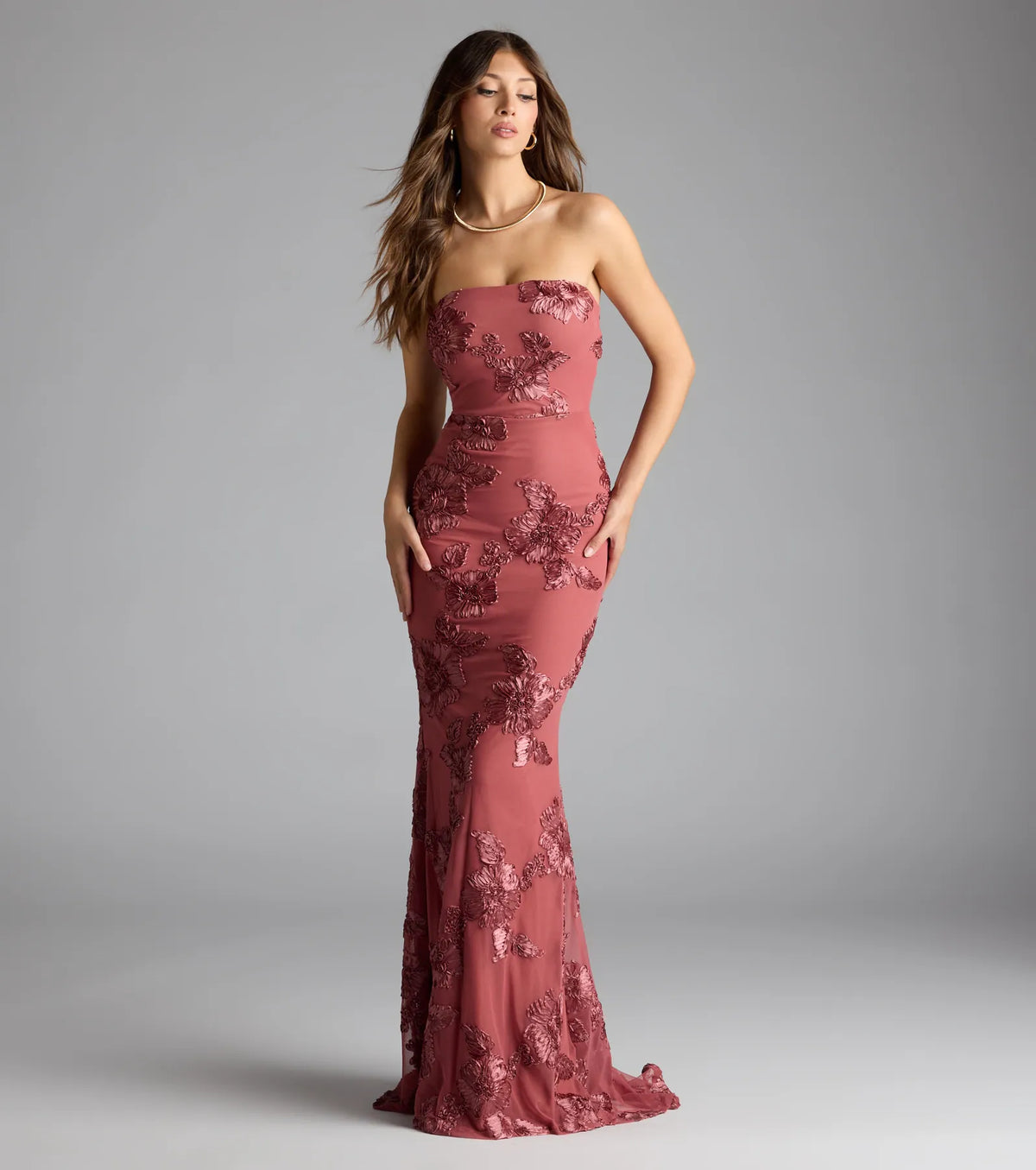 Ariela Lace-Up Cutout Mermaid Formal Dress