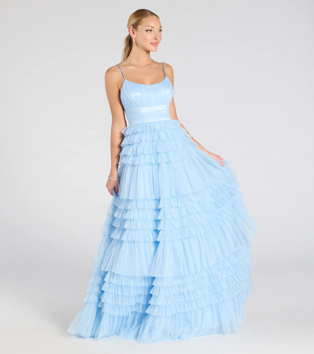Elle Ruffled Tiered A-Line Formal Dress