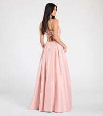 Paloma Corset Applique A-Line Satin Ball Gown