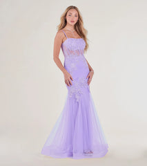 Lille Lace-Up Corset Rhinestone Mermaid Gown
