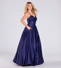 Tessa Corset Lace-Up A-Line Satin Ball Gown