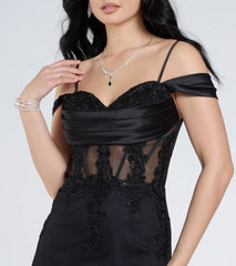 Cleo Floral Embroidered Tulle Corset Mermaid Gown