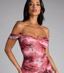 Crush Season Floral Mesh Midi Dress