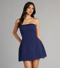 Simply Striking Crepe A-Line Mini Dress