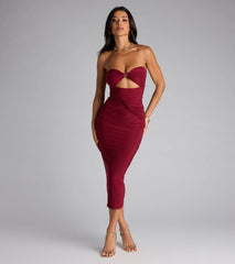 Spiral Into Style Cutout Bodycon Midi Dress