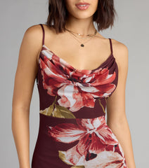 Bloom Mood Floral Open Back Midi Dress