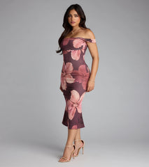 Love in Bloom Floral Off-Shoulder Dress
