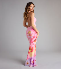 Slip Into Something Floral Mesh Maxi Dress