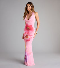 Slip Into Something Floral Mesh Maxi Dress
