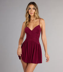 Flirt Factor V-Neck Skater Mini Dress