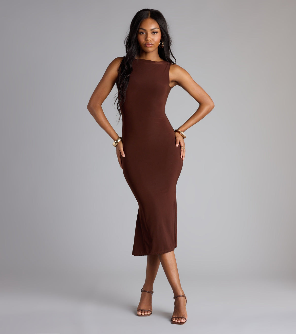 Low-Key Luxe Open Back Midi Dress