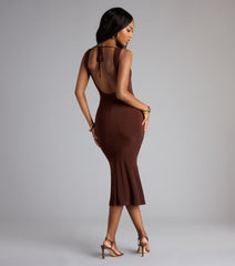 Low-Key Luxe Open Back Midi Dress