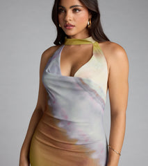 Sunset Mood Tie Dye Halter Maxi Dress