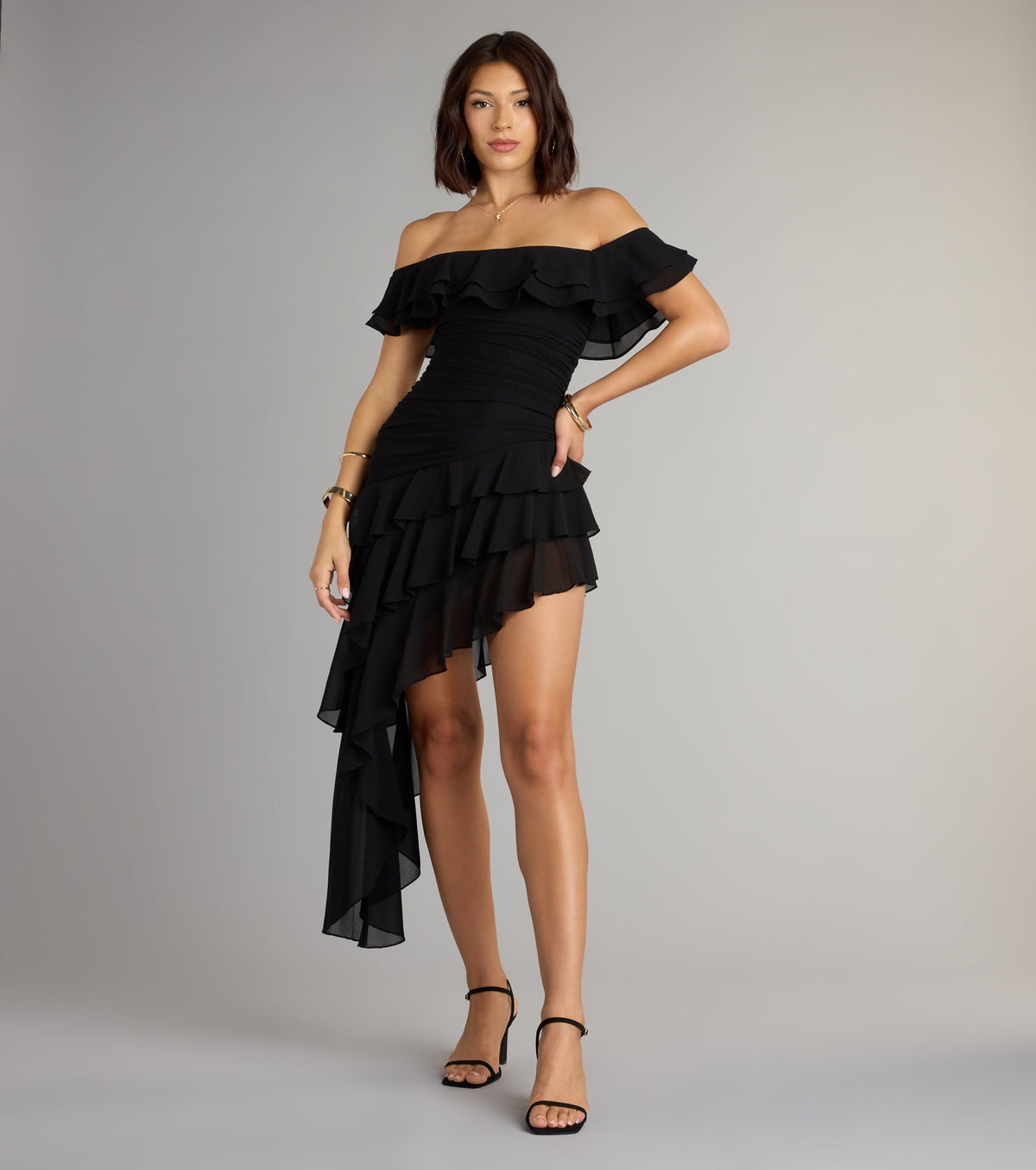 Drama Me Softly Ruffle Chiffon Mini Dress