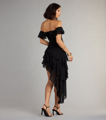 Drama Me Softly Ruffle Chiffon Mini Dress