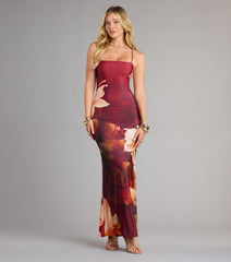 Slip Into Bloom Lace-Up Floral Maxi Dress