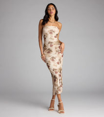 Flirt In Full Bloom Floral Midi Dress