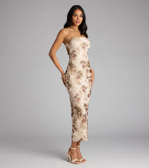 Flirt In Full Bloom Floral Midi Dress