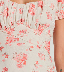 Sure To Adore Puff Sleeve A-Line Short Floral Dress