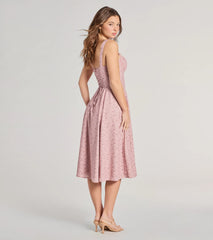 Sweet Spice Corset Lace-Up Floral Midi Dress