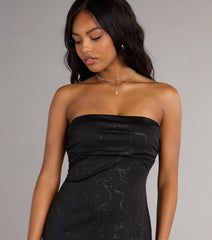Subtle Spark Glitter Bow Mini Dress