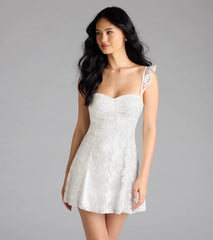 Enchanting Impression Butterfly Lace-Up Skater Dress