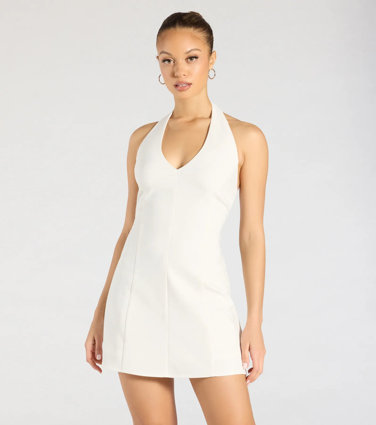 Chic Event Halter A-Line Mini Dress
