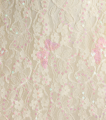 Whimsical Sparkle Butterfly Sequin Lace-Up Skater Dress