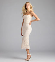 Romantic Twist Corset Mermaid Midi Dress