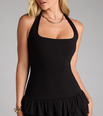 All In The Flirt Halter Mini Dress