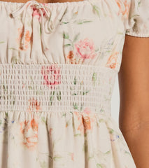 Sure To Love Floral Woven Puff-Sleeve Skater Dress