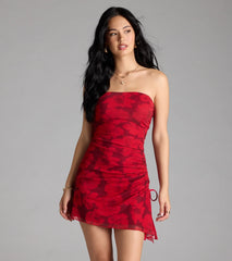 Sassy Sweet Floral Strapless Mini Dress