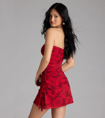 Sassy Sweet Floral Strapless Mini Dress