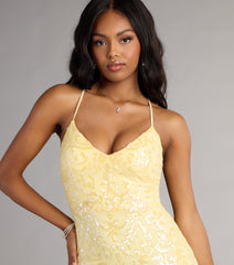 Radiant Allure Lace-Up Sequin Mini Dress