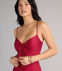 Sweetest Vibe V-Neck Tie A-Line Dress