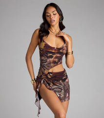 Too Hot To Handle Paisley Cutout Mini Dress