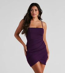 Sound the Alarm Crepe Wrap Mini Dress
