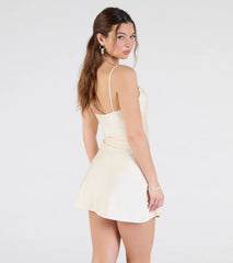 Sleek Sophistication A-Line Pleated Mini Dress