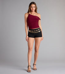 Iconic Chic One-Shoulder Crop Top