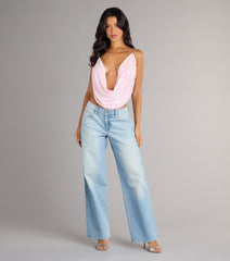 Disco Dream Sequin Rhinestone Chain Halter Top