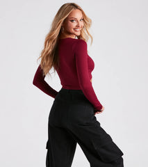 Keeping Knit Bold Cutout Crop Top